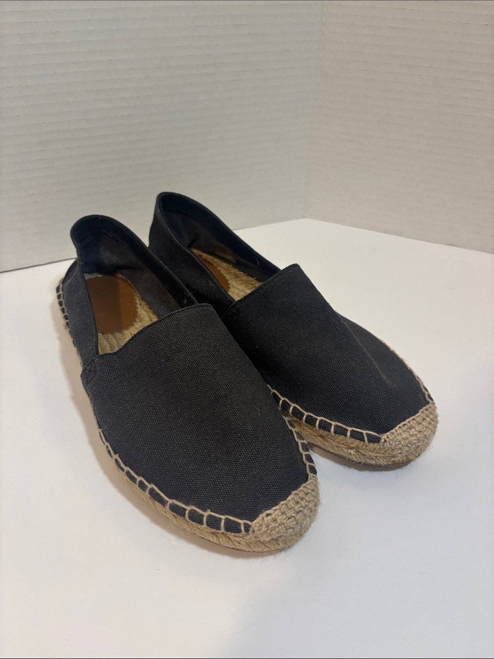 J. Crew Canvas Espadrille Slip On flats Sz 8 Womens Navy